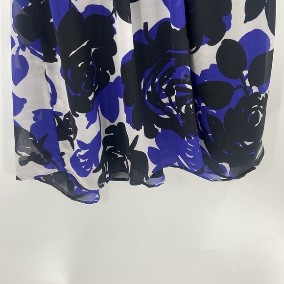 Trulli flowing black and purple ruffle trim flirty feminine coquette dress - Picture 14 of 16